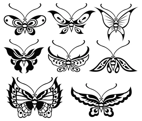Conjunto Mariposas Ilustración Vectorial — Archivo Imágenes Vectoriales
