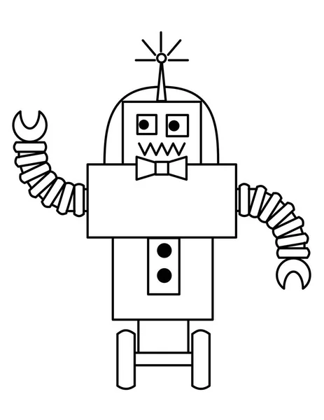 ロボットとスマートフォンの漫画デザイン — ストックベクタ
