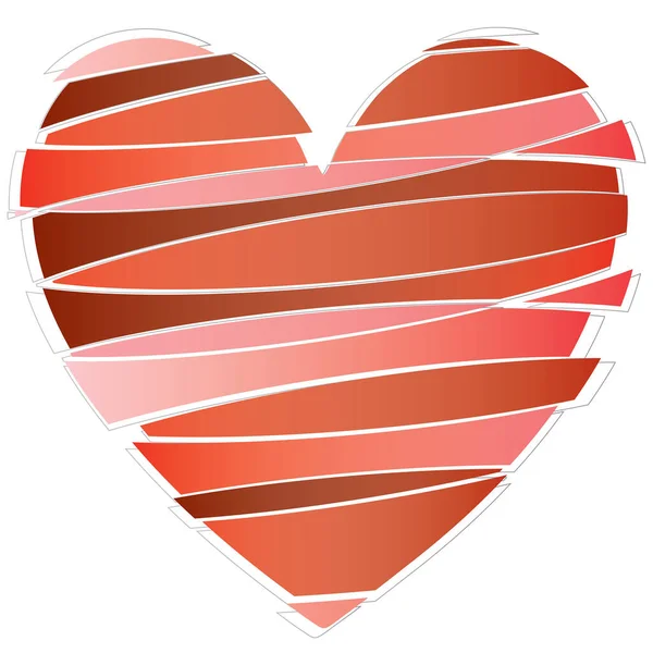 红颜色背景的抽象心脏 — 图库矢量图片