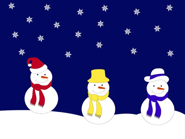 雪人和圣诞节树 — 图库矢量图片