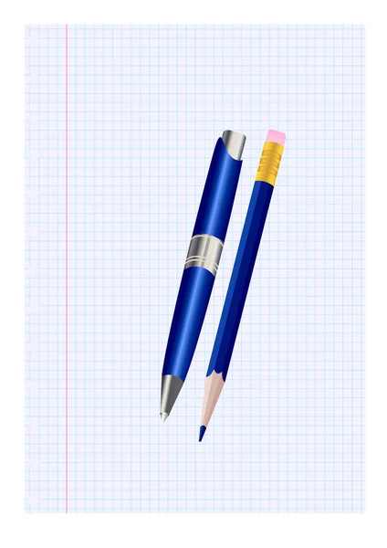 Carnet Avec Crayons Crayon — Image vectorielle