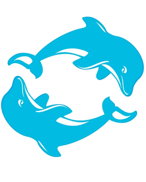 Delphin Vektor Illustration Auf Weißem Hintergrund — Stockvektor
