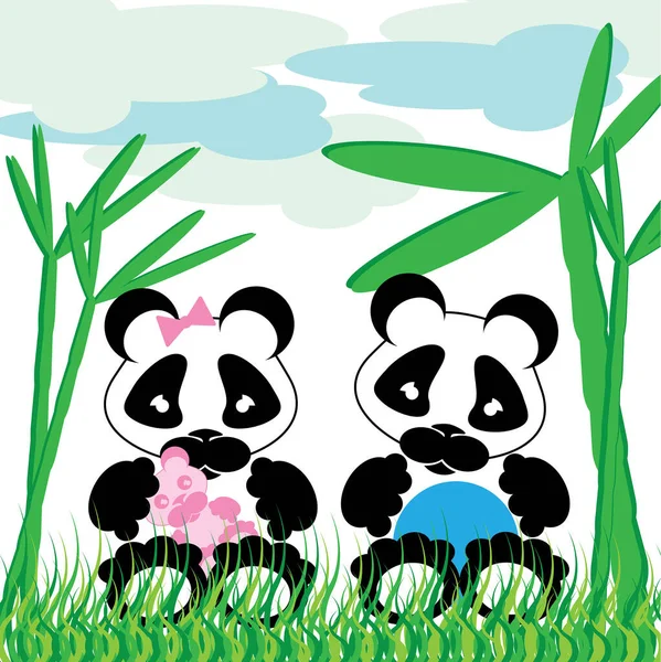 Panda Bébé Bébé — Image vectorielle