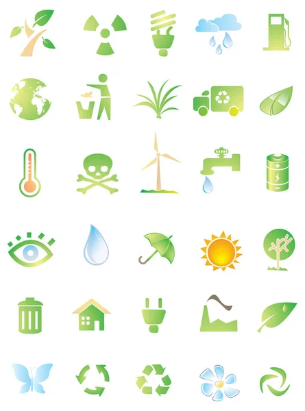Set Icons Ecology — Stock Vector