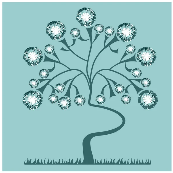 Tree Winter Snow — Stock Vector