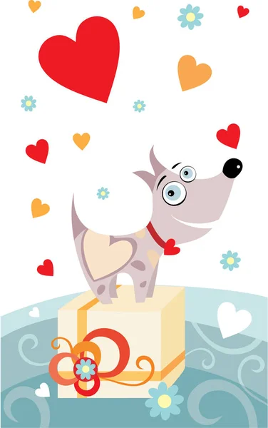 Σκύλος Καρδιά Εικονογράφηση Διανύσματος — Διανυσματικό Αρχείο