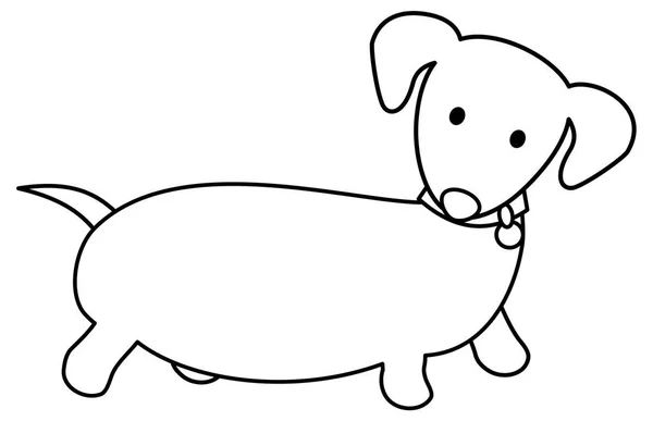 可爱的狗角色图标 轮廓风格 — 图库矢量图片