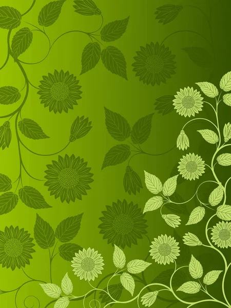 Tasarım Için Yeşil Arka Planda Çiçek Süsü — Stok Vektör