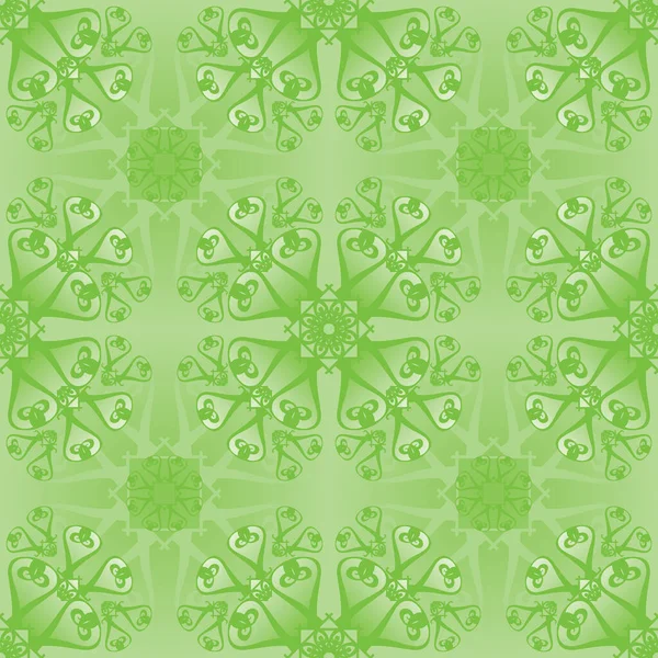 Зеленый Коричневый Геометрический Орнамент — стоковый вектор