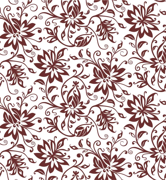 Nahtloses Vintage Muster Mit Roter Blume — Stockvektor