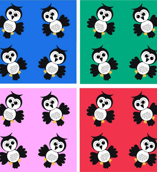 Ensemble Motifs Sans Couture Avec Dessin Animé Panda Mignon Sur — Image vectorielle