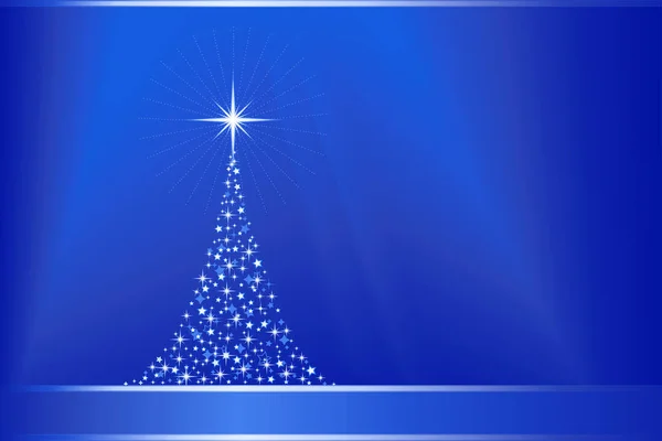 Arbre Noël Avec Étoiles Flocons Neige — Image vectorielle