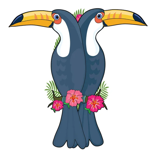 Karikaturenvogel Tukan — Stockvektor