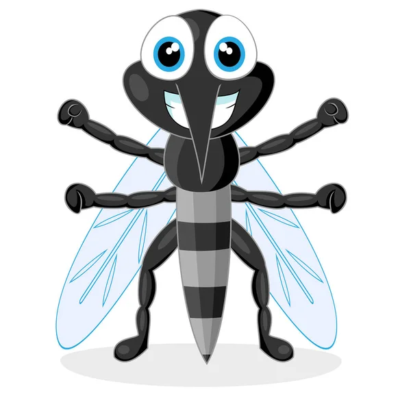 Vektor Cartoon Illustration Der Niedlichen Kleinen Libelle Isoliert Auf Weißem — Stockvektor