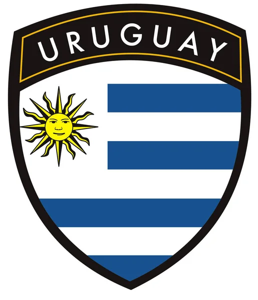 Bandera Uruguay Con Escudo Fútbol — Archivo Imágenes Vectoriales