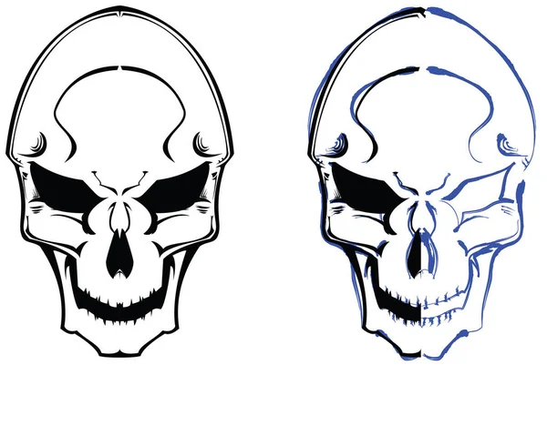Crâne Avec Deux Lignes — Image vectorielle