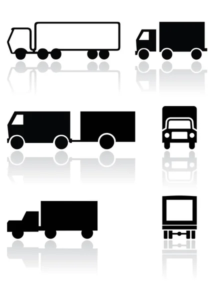 Lastbil Ikon Set Vektor Illustration — Stock vektor