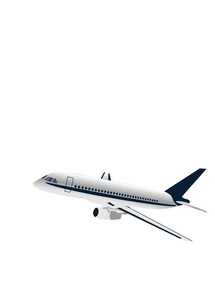 Uçak Beyaz Arka Planda Izole Edildi Seyahat Uçak Uçak Uçak — Stok Vektör