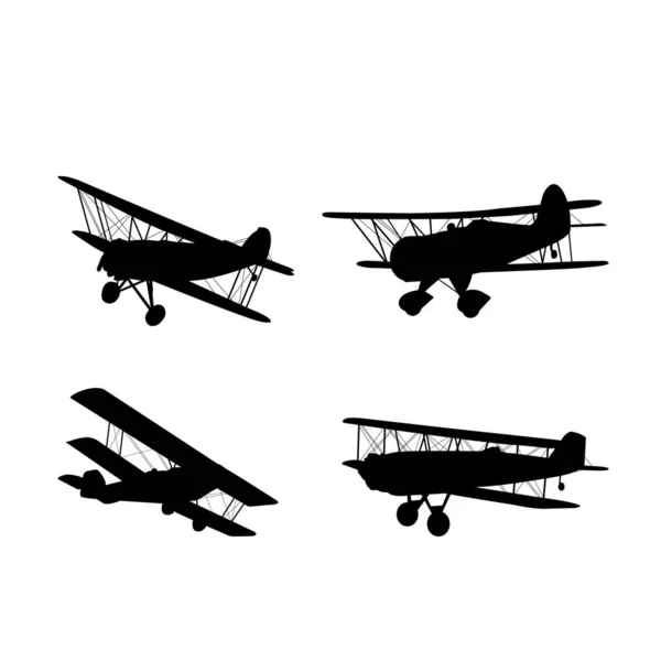Sammlung Verschiedener Flugzeugtypen Vektor — Stockvektor