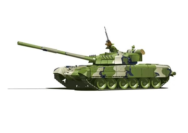 Groene Tank Geïsoleerd Witte Achtergrond — Stockvector