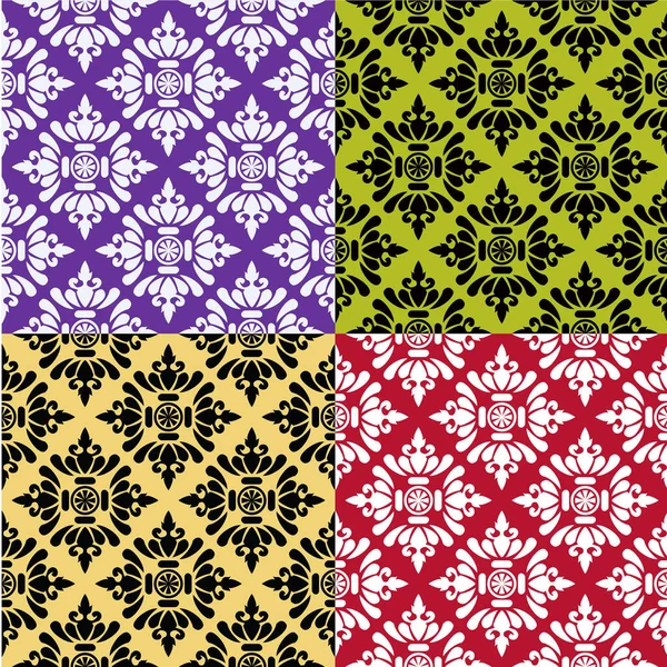 Bezešvé Květinové Vzory Kolekce Zázemí Pro Textil — Stockový vektor