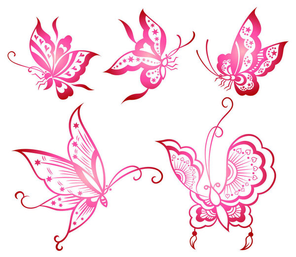 векторная иллюстрация бабочек