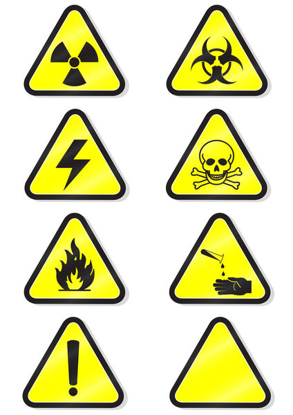 vector set of warning signs.