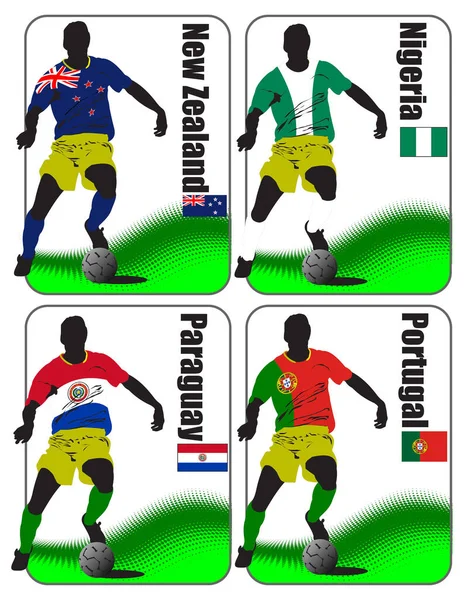 Coupe Monde Football Groupe Drapeaux Nationaux — Image vectorielle