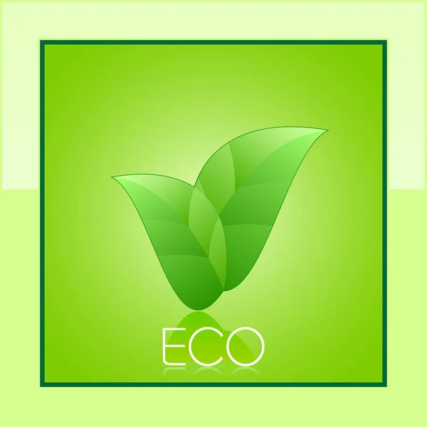 Vector Illustration Eco Green Leaves — Stock Vector