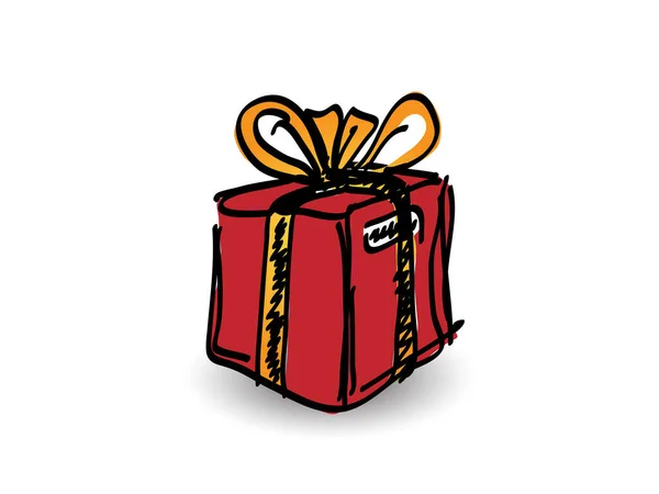 Red Gift Box Ribbon Vector — Stock Vector