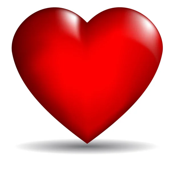 Corazón Rojo Con Fondo Blanco — Vector de stock