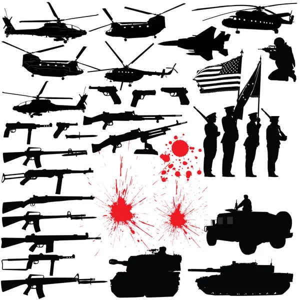 Illustration Militärischer Ausrüstung — Stockvektor