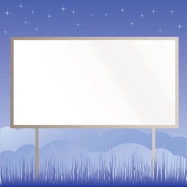 Empty Billboard Blue Sky Background Vector Illustration — Stock Vector