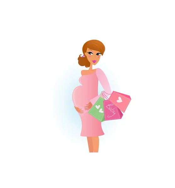 Έγκυος Μητέρα Εκμετάλλευση Δώρο — Διανυσματικό Αρχείο