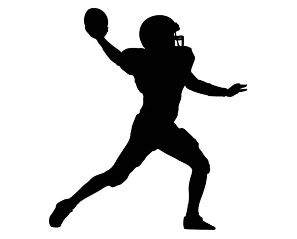 American Football Player Vector Silhouette Illustration — Stock Vector