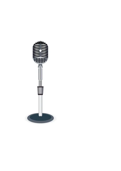 Mikrofon Vit Bakgrund — Stock vektor