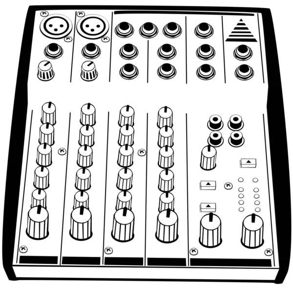 Zwart Wit Cartoon Illustratie Van Een Mixer — Stockvector