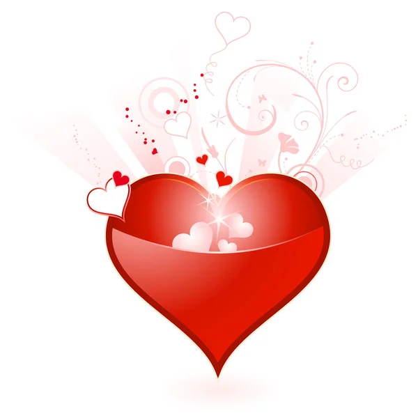 Rotes Herz Valentinstag — Stockvektor
