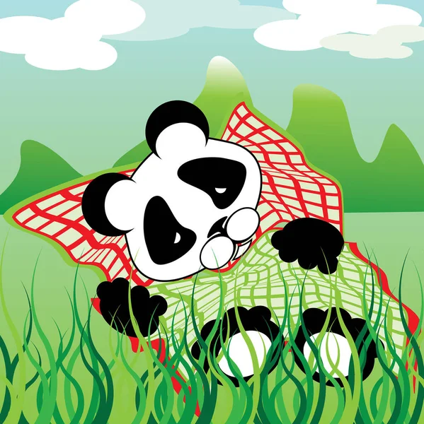 Illustration Panda Dessin Animé — Image vectorielle