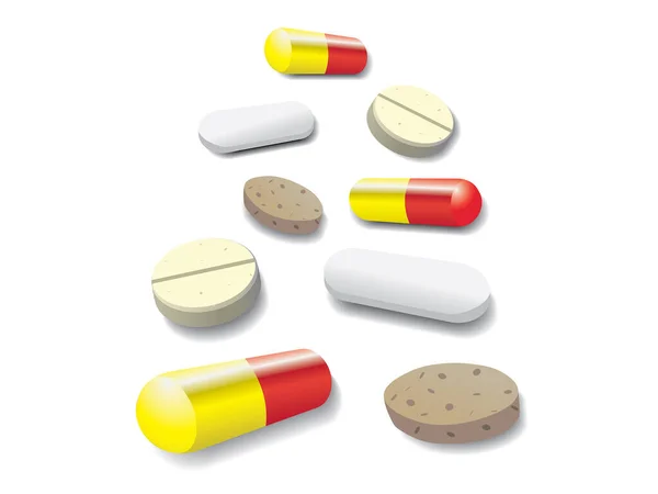 Zestaw Tabletek Leczniczych — Wektor stockowy