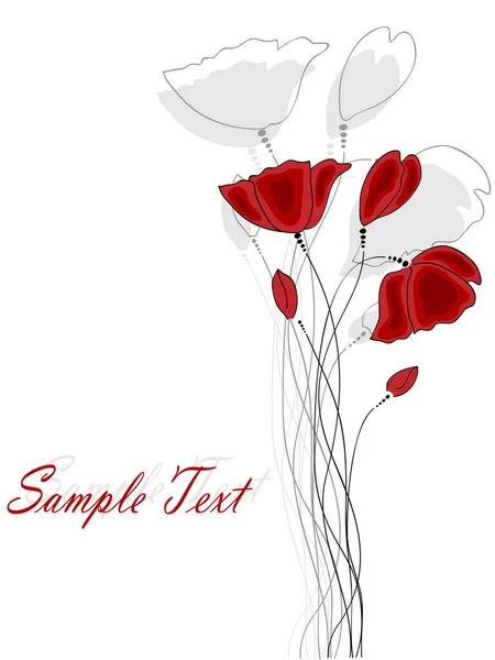 白い背景の赤い花 — ストックベクタ