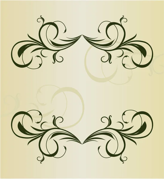 花の要素が付いているヴィンテージ カード ベクトルイラスト — ストックベクタ