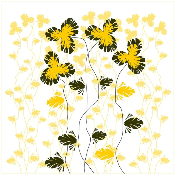 Sarı Çiçeklerin Vektör Kümesi — Stok Vektör