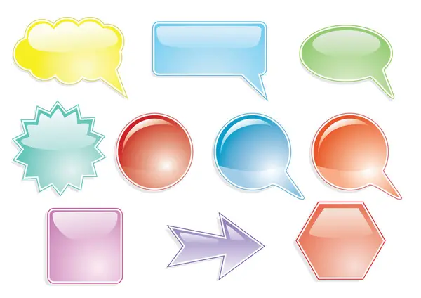 Renkli Konuşma Baloncuklarının Vektör Çizimi — Stok Vektör