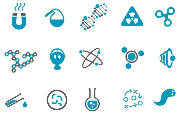 Vector Illustration Set Simple Science Icons Elements Biology Biology Laboratory — Stock Vector
