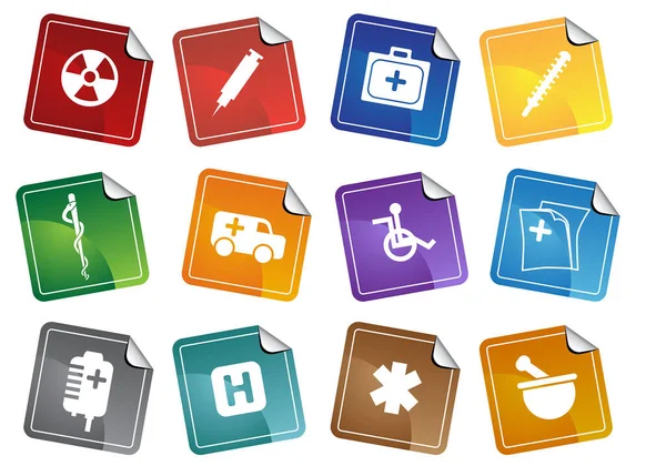 Vector Conjunto Iconos Médicos Con Diferentes Iconos Color — Vector de stock