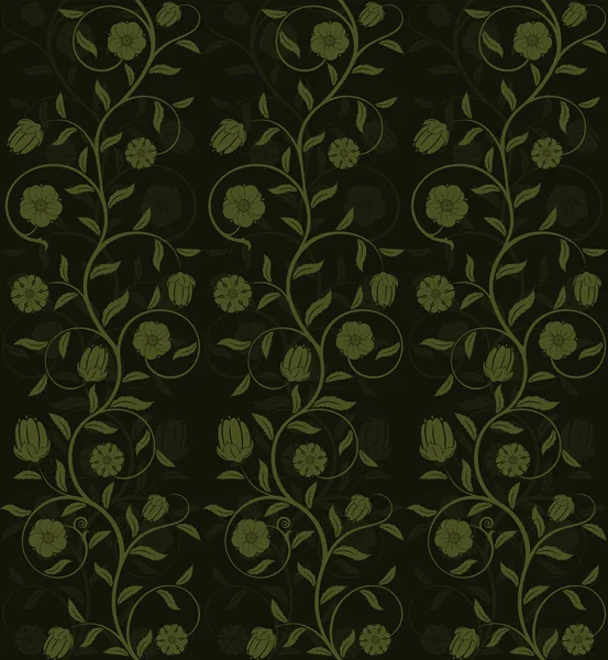 Nahtloses Muster Mit Handgezeichneten Blättern Floraler Hintergrund Für Tapete — Stockvektor