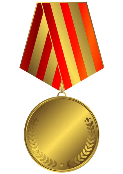 Medaille Met Lint Geïsoleerd Witte Achtergrond — Stockvector