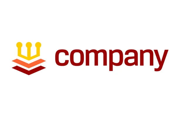 Logo Vettoriale Della Lettera Con Corona Rossa Arancione — Vettoriale Stock