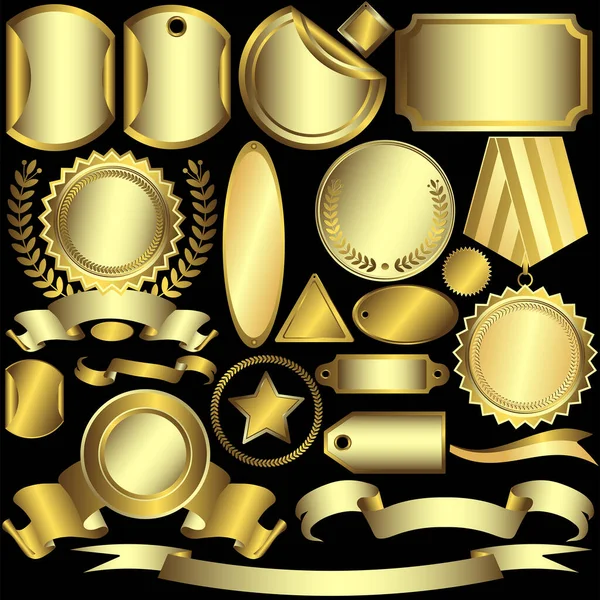Στοιχεία Χρυσού Και Μαύρου Δάφνης Και Δάφνης — Διανυσματικό Αρχείο